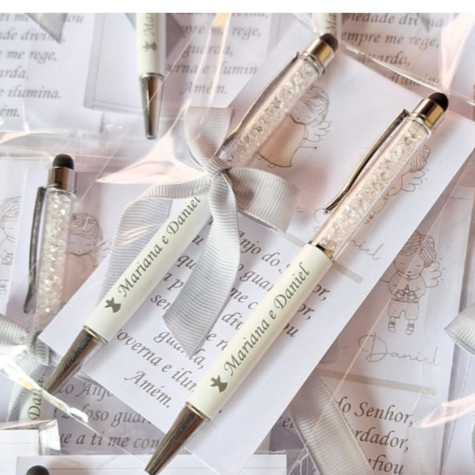Lembranças de Batismo e 1ª Eucaristia Caneta Personalizada Brilho